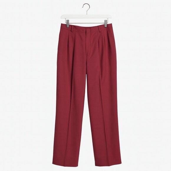 Haggar Vintage Classic Fit Trousers Size 10 Burgundy Straight Leg Vintage - Picture 1 of 3